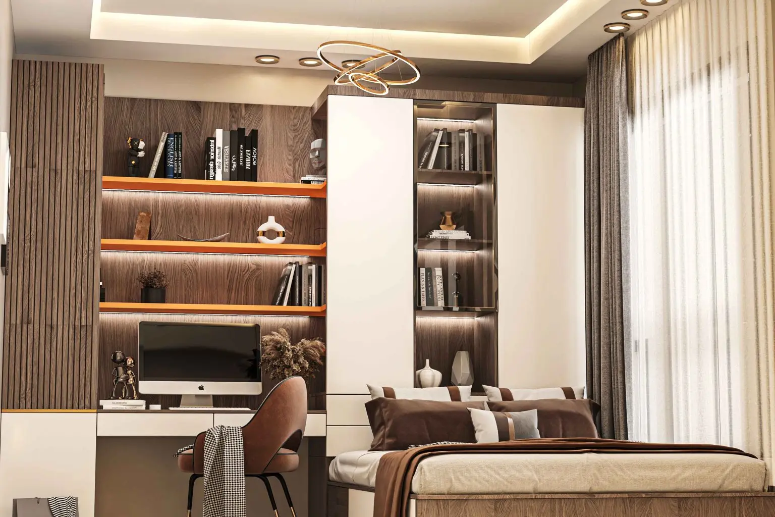 Une chambre confortable et bien agencée.